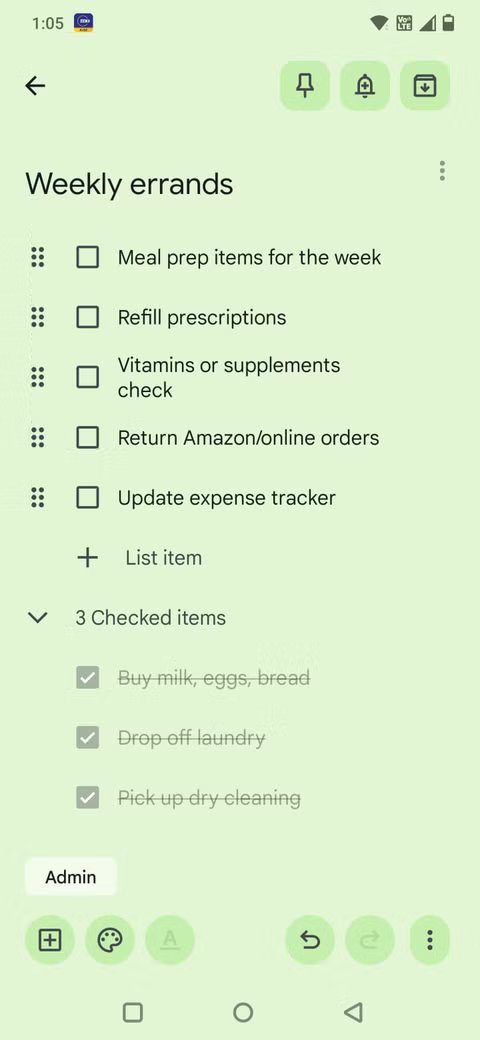 لقد منعتني حيل Google Keep هذه أخيرًا من نسيان الأشياء المهمة 6 google keep cheecklist 1