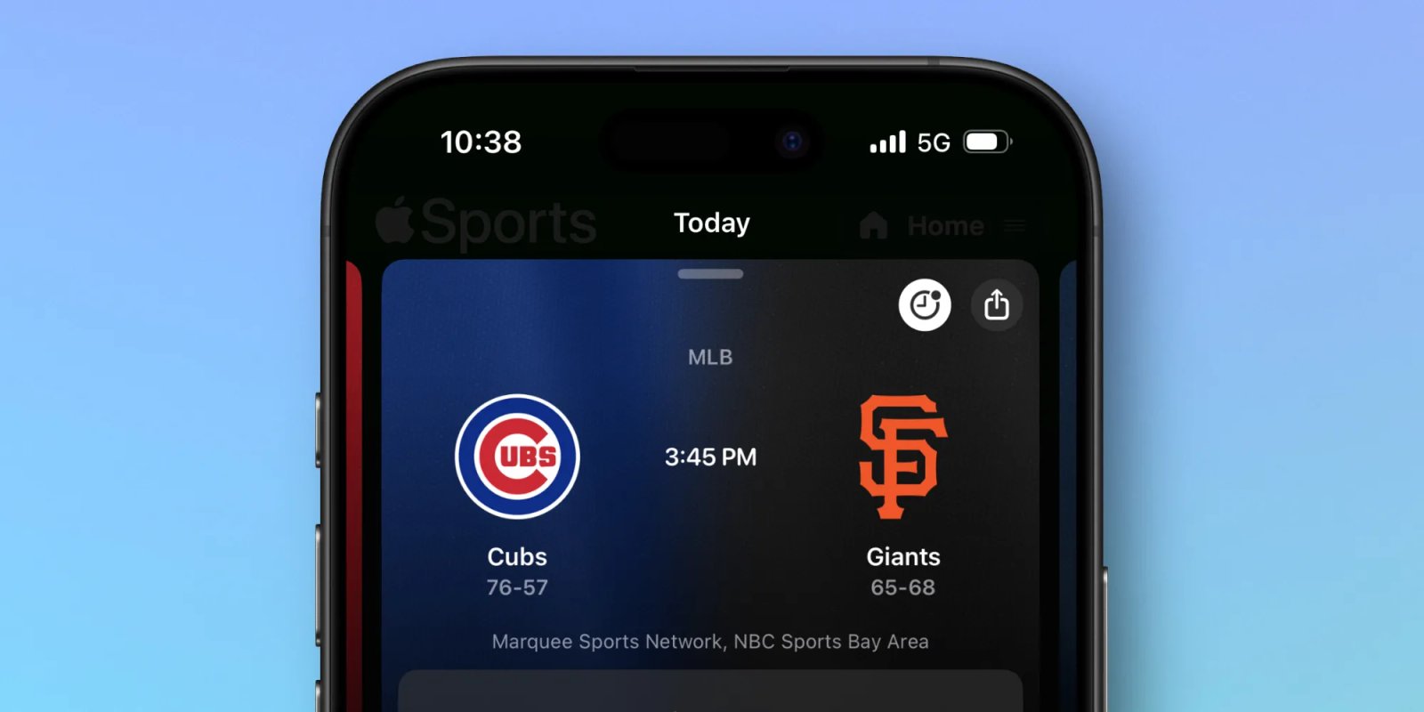 schedule live activity apple sports