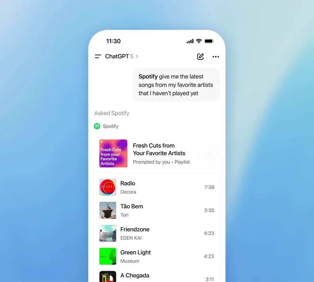 أعلنت شركة OpenAI أن خدمة Apple Music قادمة إلى ChatGPT 2 spotify chatgpt