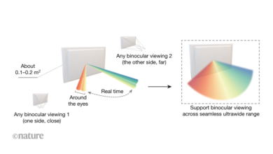تستخدم الشاشة ثلاثية الأبعاد بدون نظارات الذكاء الاصطناعي لتوجيه الصور مباشرة إلى عيون المشاهد