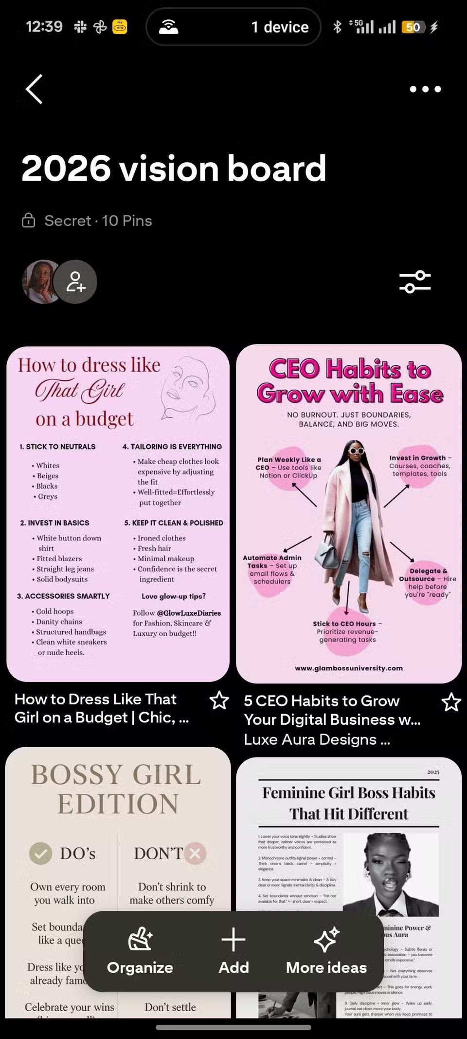 2026 vision board pinterest