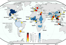 Global subsidence of river deltas