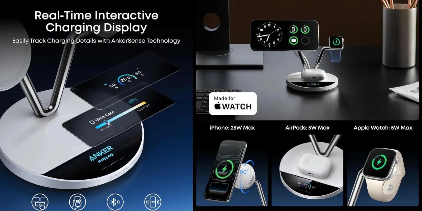 White Anker Prime Wireless Charging Station down