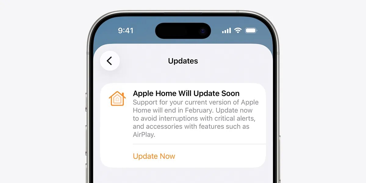 apple home upgrade warning