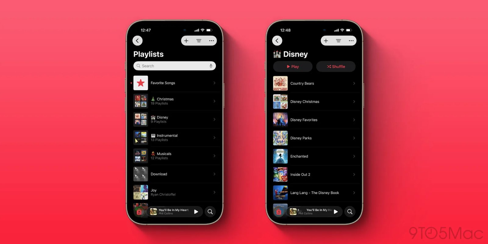 apple music ios 26 playlist folder