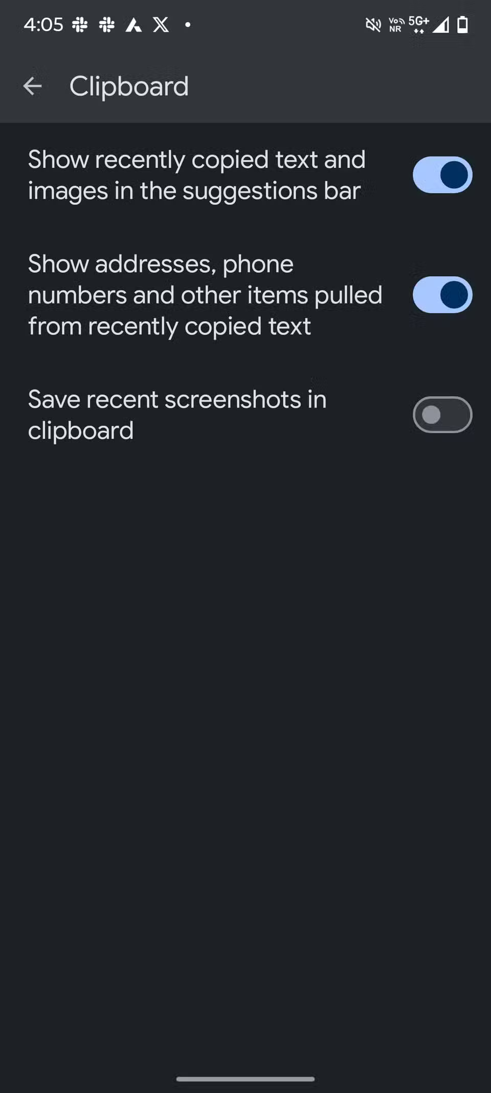 gboard clipboard setting