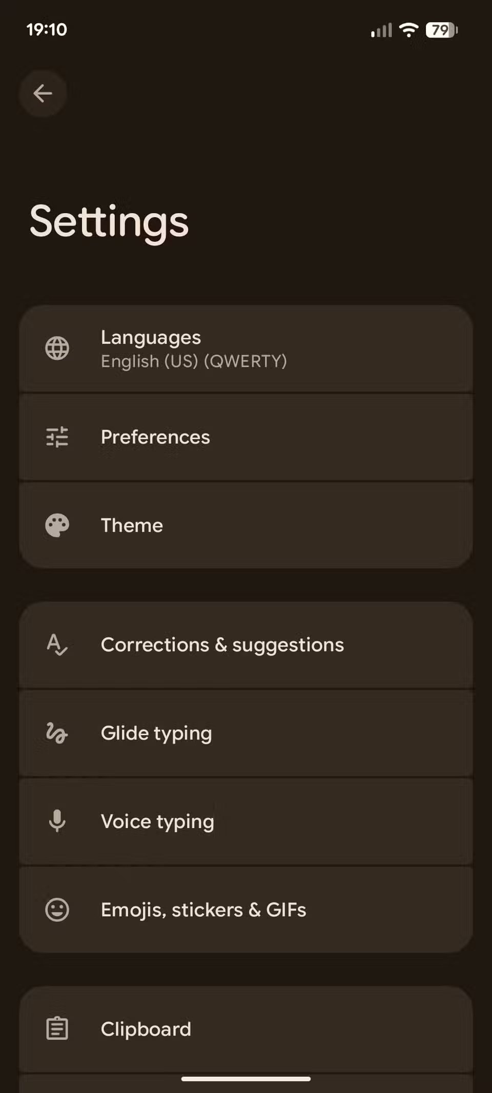 gboard settings menu m3e