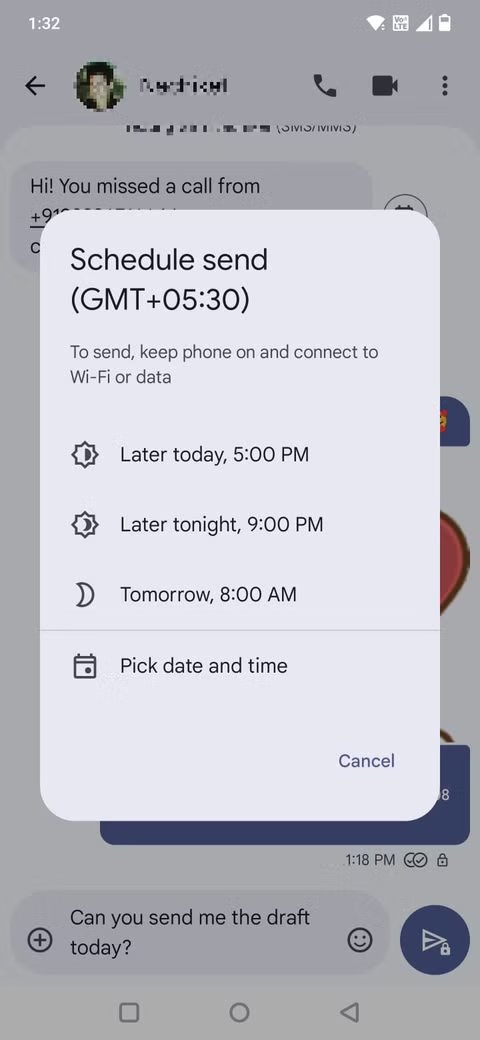 google messages schedule 1