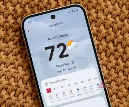 google weather app temperature