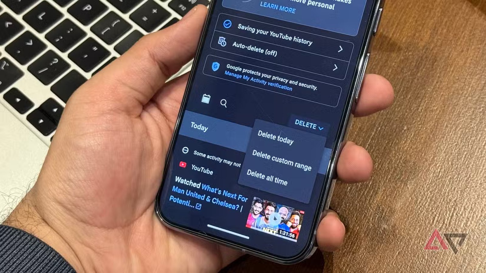 youtube delete watch history