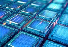 Futuristic CPU Quantum Processor Silicon Computer Chip