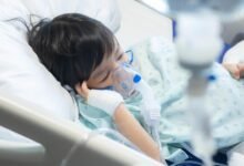 Asian Toddler Boy Asthma Hospital Bed Nebulizations