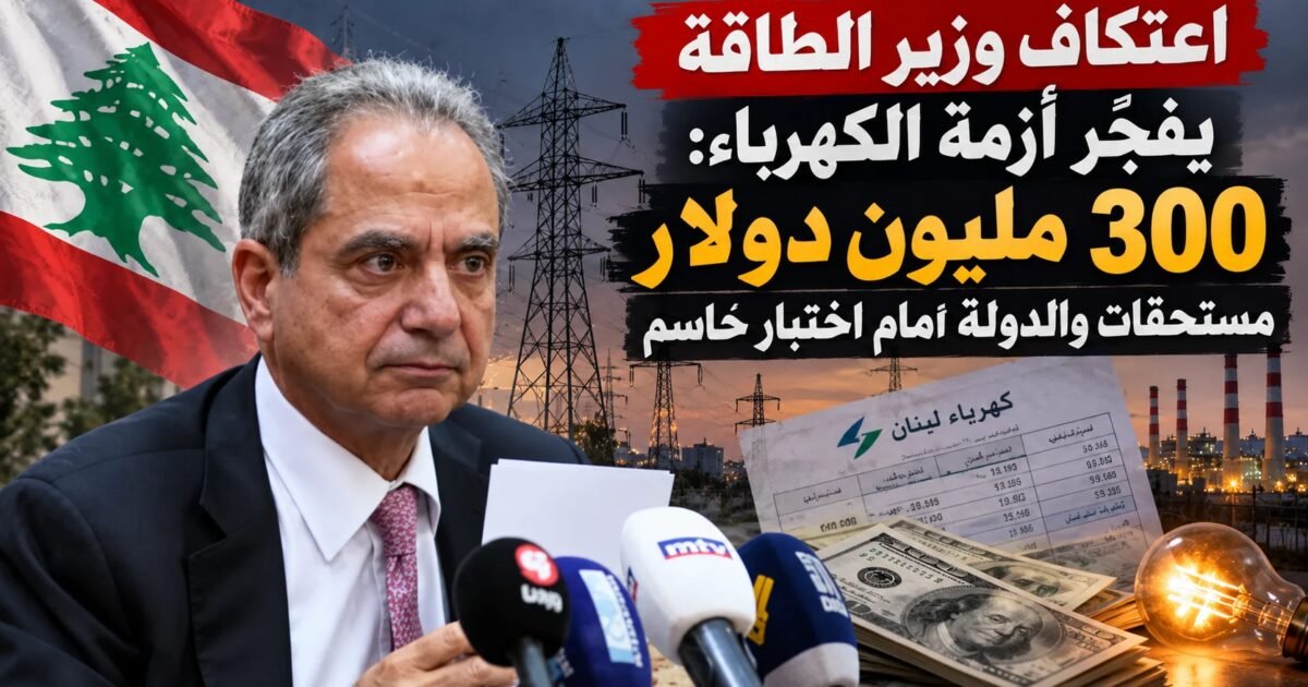 اعتكاف وزير الطاقة يفجّر أزمة الكهرباء: 300 مليون دولار مستحقات والدولة أمام اختبار حاسم