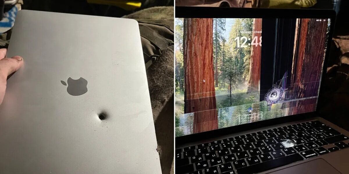 يوقف جهاز Soldier M1 MacBook Air شظايا قذيفة مدفعية لكنه لا يزال يعمل - صورة مميزة صورة مميزة: يوقف جهاز Soldier M1 MacBook Air شظايا قذيفة مدفعية لكنه لا يزال يعمل